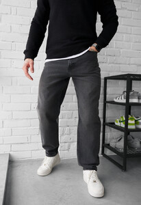 Фото - Чоловічі прямі джинси Staff 14 loose fit dark gray - Men box