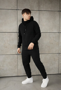 Фото - Мужской спортивный костюм с качественного хлопка Staff sh zip black - Men box