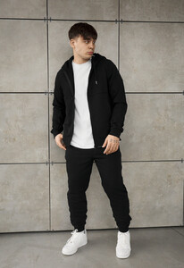 Фото - Мужской спортивный костюм с качественного хлопка Staff sh zip black - Men box