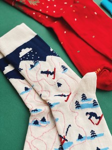 Фото - Носки от Sammy Icon с зимним рисунком Ski белого цвета - Men box