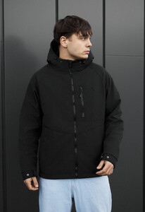 Фото - Вітро- та вологозахисна чоловіча демісезонна куртка soft shell Staff synx black - Men box