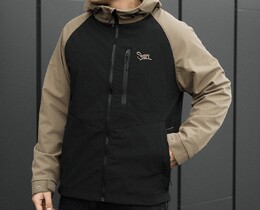 Фото - Мужская куртка с ветро- и влагозащитной мембраной soft shell Staff synx black & olive - Men box