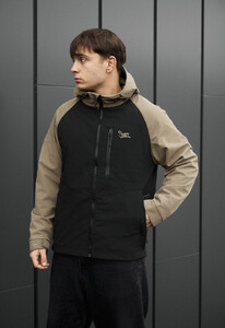 Фото - Чоловіча куртка  з вітро- та вологозахисною мембраною soft shell Staff synx black & olive - Men box