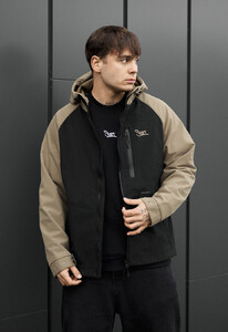 Фото - Чоловіча куртка  з вітро- та вологозахисною мембраною soft shell Staff synx black & olive - Men box