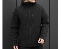 Фото - Ветро- и влагозащитная мужская куртка soft shell Staff kade black - Men box