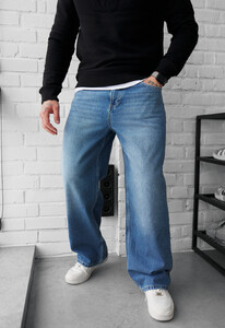 Фото - Мужские молодежные качественные джинсы Staff 01 blue baggy - Men box