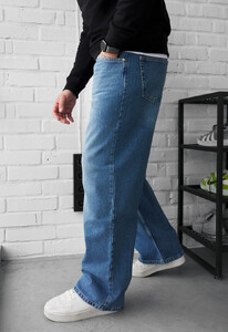 Фото - Мужские молодежные качественные джинсы Staff 01 blue baggy - Men box