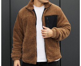 Фото - Мужская демисезонная меховая куртка Staff mo brown - Men box