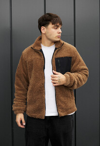 Фото - Мужская демисезонная меховая куртка Staff mo brown - Men box