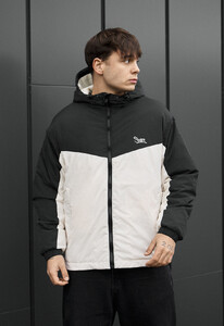 Фото - Чоловіча утеплена демісезонна куртка Staff jax black & milk - Men box