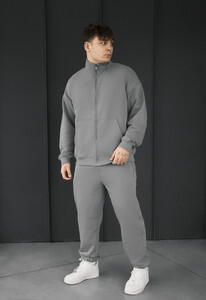 Фото - Чоловічий спортивний костюм з бавовни Staff pa zip gray oversize - Men box