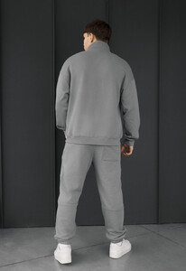 Фото - Чоловічий спортивний костюм з бавовни Staff pa zip gray oversize - Men box