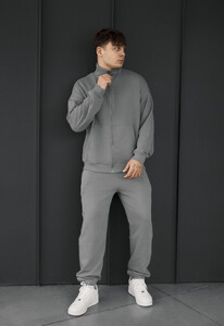 Фото - Чоловічий спортивний костюм з бавовни Staff pa zip gray oversize - Men box