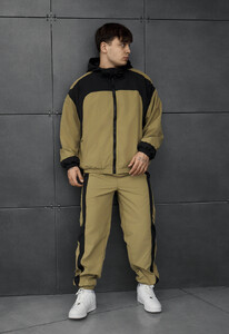 Фото - Чоловічий спортивний костюм з капюшоном Staff jan olive & black oversize - Men box