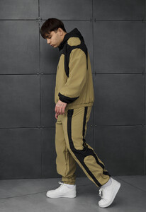 Фото - Чоловічий спортивний костюм з капюшоном Staff jan olive & black oversize - Men box