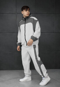 Фото - Мужской спортивный костюм с капюшоном Staff jan dark & light gray oversize - Men box