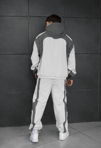 Фото - Мужской спортивный костюм с капюшоном Staff jan dark & light gray oversize - Men box