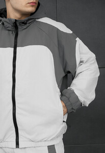 Фото - Мужской спортивный костюм с капюшоном Staff jan dark & light gray oversize - Men box