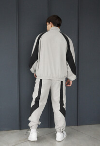 Фото - Чоловічий легкий спортивний костюм Staff dia zip black & light gray oversize - Men box