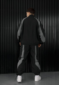 Фото - Чоловічий легкий спортивний костюм Staff dia zip black & dark gray oversize - Men box