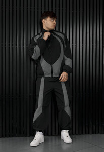 Фото - Чоловічий легкий спортивний костюм Staff dia zip black & dark gray oversize - Men box