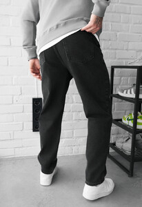 Фото - Мужские прямые джинсы Staff 19 dark gray wide leg - Men box