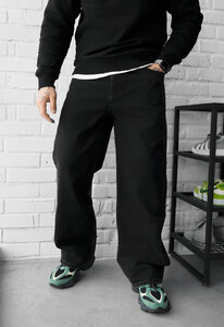 Фото - Чоловічі молодіжні якісні джинси Staff 01 black baggy - Men box