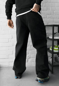 Фото - Чоловічі молодіжні якісні джинси Staff 01 black baggy - Men box