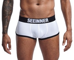 Фото - Боксери чоловічі Seeinner білого кольору з чорною окантовкою - Men box