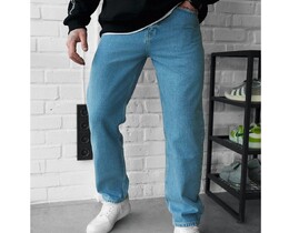 Фото - Мужские джинсы с высокой посадкой Staff 04 wide-leg light blue - Men box