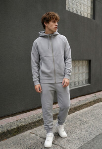 Фото - Чоловічий спортивний костюм з якісної бавовни Staff sh zip light gray - Men box