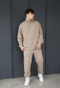 Фото - Мужской спортивный костюм из хлопка Staff pa zip light brown - Men box