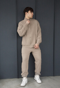 Фото - Мужской спортивный костюм из хлопка Staff pa zip light brown - Men box