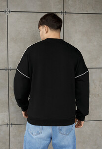 Фото - Чоловічий світшот з світловідбиваючою окантовкою Staff line black reflective oversize - Men box