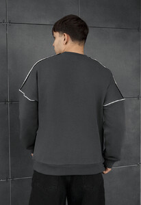 Фото - Чоловічий світшот з світловідбиваючою окантовкою Staff line dark gray reflective oversize - Men box