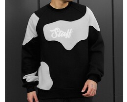 Фото - Чоловічий утеплений світшот Staff ws black & light gray oversize fleece - Men box