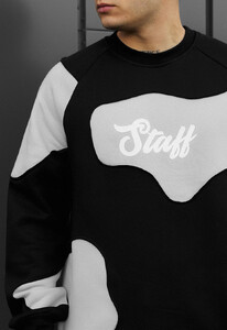 Фото - Мужской утепленный свитшот Staff ws black & light gray oversize fleece - Men box