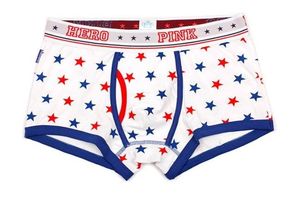 Фото - Стильные белые трусы со звездами  Pink Hero - Men box