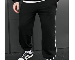 Фото - Мужские спортивные штаны с нашивками-лампасами Staff un black lampas - Men box