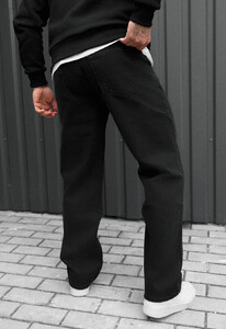 Фото - Мужские молодежные джинсы из премиального материала Staff 027 black baggy - Men box