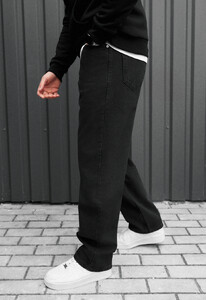 Фото - Мужские молодежные джинсы из премиального материала Staff 027 black baggy - Men box