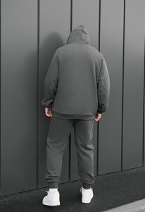 Фото - Чоловічий спортивний костюм з бавовни Staff es dark gray oversize - Men box