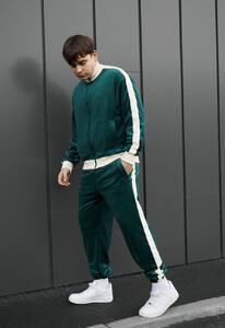 Фото - Мужской спортивный костюм из мягкой ткани Staff smi emerald & milk - Men box