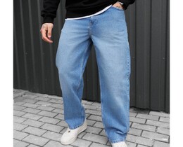 Фото - Мужские джинсы из премиального материала Staff 040 light blue baggy - Men box