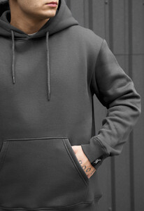 Фото - Однотонне чоловіче худі Staff dark gray basic fleece - Men box
