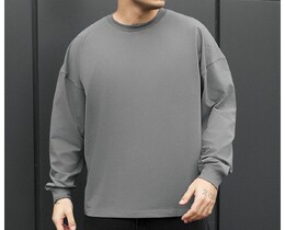 Фото - Мужской однотонный лонгслив Staff la gray oversize - Men box