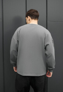 Фото - Мужской однотонный лонгслив Staff la gray oversize - Men box