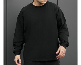 Фото - Мужской однотонный лонгслив Staff la black oversize - Men box