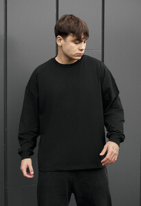 Фото - Мужской однотонный лонгслив Staff la black oversize - Men box