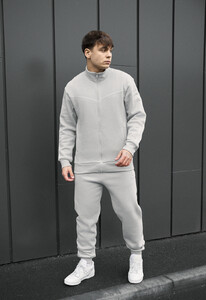 Фото - Чоловічий утеплений спортивний костюм Staff od light gray fleece - Men box